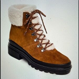 Almond split suede boots